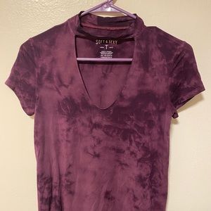 America Eagle Short Sleeve Cutout Top